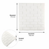 3D wall panel 70*77cm 3mm Brick White SW-00000174