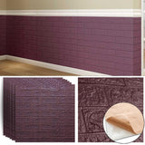 3D wall panel 70*77cm 5mm Brick Purple 018