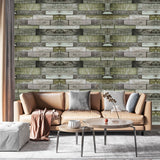 3D wall panel 70*70cm 4mm Wood Grey Green 378
