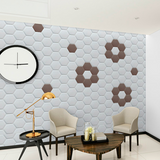 Self-adhesive 3D decorative wall panel 20*23cm 8mm White 1100 TR-Z1