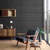 3D wall panel 70*77cm 3mm Brick Black 019