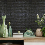 3D wall panel 70*77cm 5mm Brick Black 019