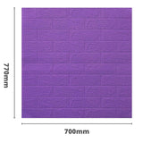 Samoprzylepny panel ścienny 3D 70*77cm CEGŁA Fioletowy 016-3