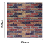 3D wall panel 70*77cm 3mm Old Brick Red 047