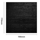 3D wall panel 70*77cm 3mm Brick Black 019