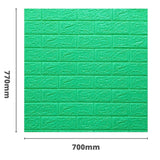 Samoprzylepny panel ścienny 3D 70*77cm CEGŁA Miętowy 012-5