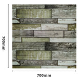 Panel ścienny 3D 70*70cm 4mm Drewno Szary Zielony 378
