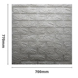 Samoprzylepny panel ścienny 3D 70*77cm 3mm CEGŁA Srebrny 017-3