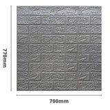 3D wall panel 70*77cm 5mm Brick Silver 017
