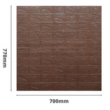 Samoprzylepny panel ścienny 3D 70*77cm CEGŁA Brązowy 020-3