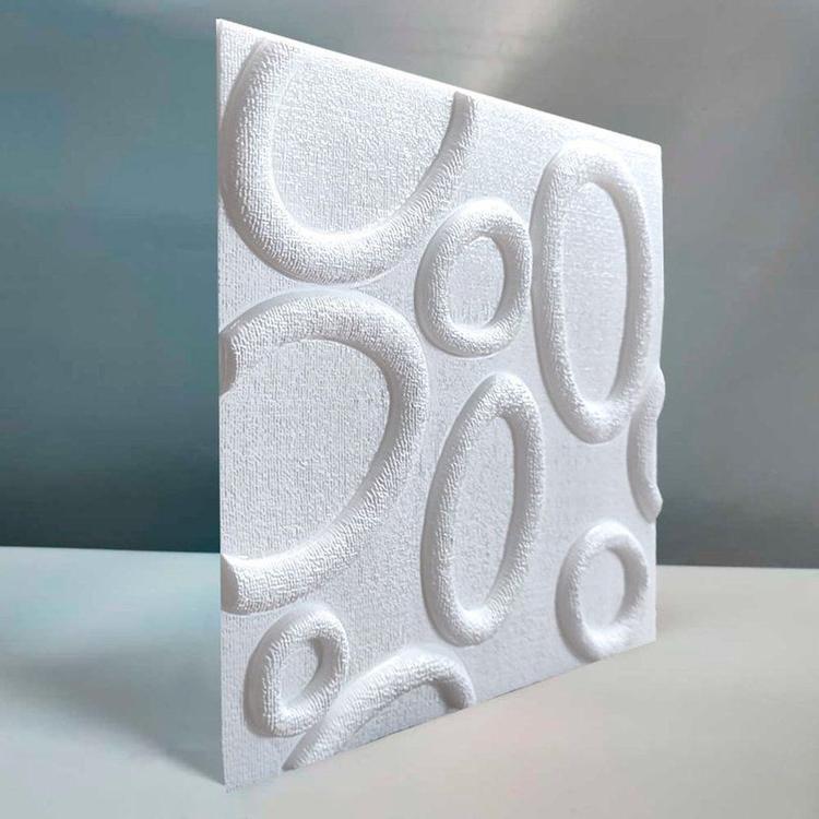 Selfadhesive 3D decorative wall panel 30*30cm 8mm White 1000 TRQ8